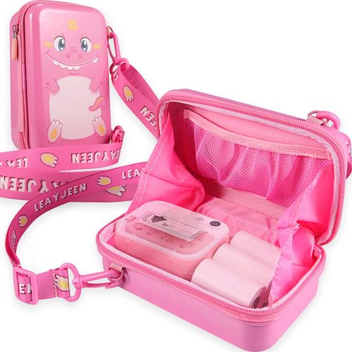 Leayjeen Kids Instant Print Camera Case Compatible with Hangrui/Gofunly/OPERHOO/YORKOO/HiMont/CHRERNA and Kids Camera Print Paper, for Boys and Girls Toys Gift (case only) (Pink)