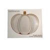 Godinger Bamboo Pumkin Serving Board w/ 3 Ceramic Inserts NEW