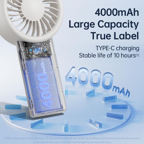 HOMETOP Handheld Fan Mini Portable 5 Speeds, 4000mAh,Personal Powerful Hand/Desk Fan for Travel, Outdoor, Home, Office, Camping, Women Small Fan (1, Black)