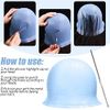 Reusable Silicone Hair Highlighting Cap - Salon Hair Dye Cap & Metal Hook Matting Tipping Hair Styling Tools(Purple)
