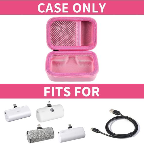 Portable Charger Power Bank Case for Swyop/for Feob/for Charmast/for JEJILL/for LanLuk/for VEGER/for iWALK/for Taegila/for Kuulaa and More Small Charging Battery Pack - Bag Only (Pink)