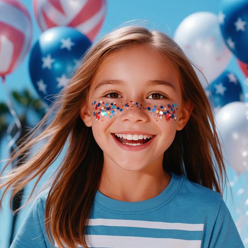 Mysense Red White and Blue Body Glitter Stick,4th of July Outfits for Women Kids,Fourth of July Accessories,Patriotic USA Flag Face Hair Glitter for Independence Day Memorial Day Veterans Day,0.56oz