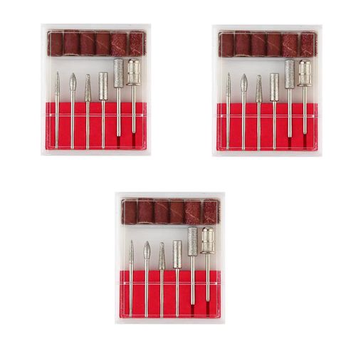 3 Pack Nail Grinding Bits Diamond Nail Bits Set Nail File Bits Nail Drill Accessories for Electric Nail Files Drill Machine Polish Nails