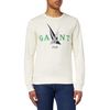 GANT Men's Sail C-Neck Logo Crew Neck Jumper, cream