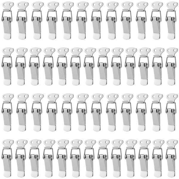 FUNSUEI 50 PCS Spring Loaded Toggle Latch Hasp, Catch Clamp Clips, Toggle Catch Latch Toggle Catch Lock for Toolbox, Case Box, Chest, Drawer, Cabinet
