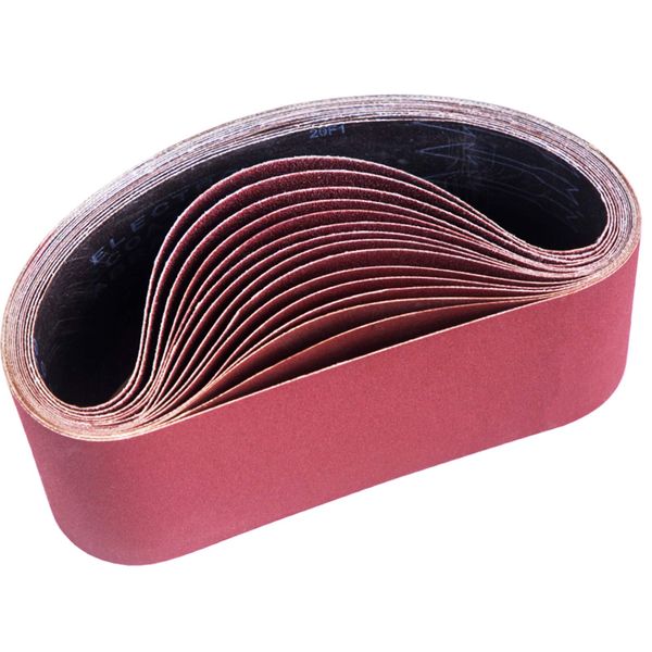 STEBRUAM Sanding Belt 100 x 610 mm, Sander Belts Set（3 Each of 80/120/150/240/400 Grains）for Belt Sander,for Grinding,Sharpening and Derusting (15 Pieces)