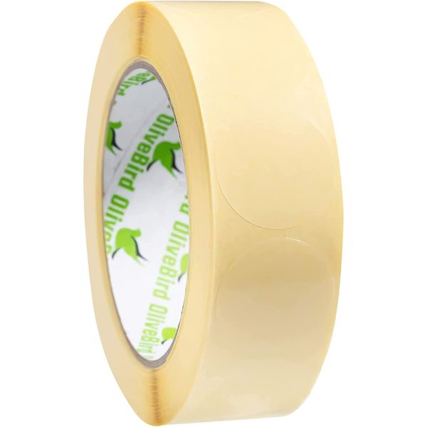 OliveBird 1,000 Clear Round Stickers 20mm / 2cm Diameter