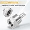 sourcing map Thermowell G1/2 Threads 30mm Stainless Steel Thermowell for Temperature Sensor Thermometer Instruments