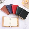 PATIKIL 6 Ring Binder Cover 2 Pack A7 Leather Notebook Binder Mini Refillable Loose Leaf Personal Planner with 100 Sheets (Orange)