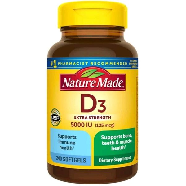 Nature Made Vitamin D Extra Strength 125 mcg, 240 Softgels