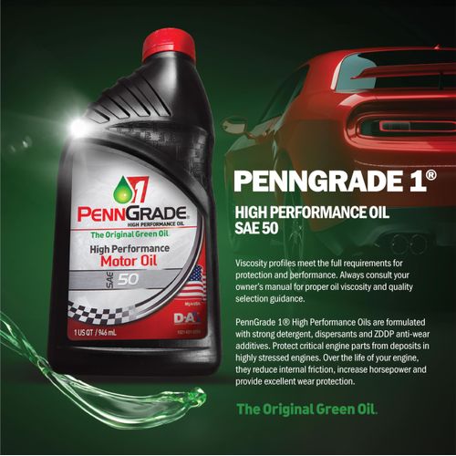 PENN GRADE 1, 71156, Monograde High Performance Oil SAE 50, 1 Quart (12 Pack)
