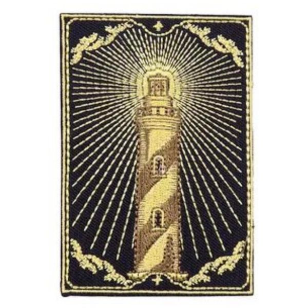 Lighthouse Tarot Card Light Sea Shining Fortune Telling 3.6" Iron On Embroidered Thermoadhesive Patch for Clothing