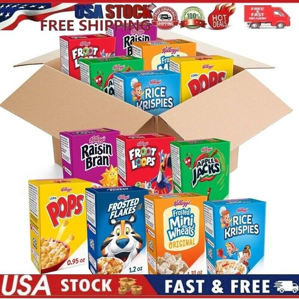 Kellogg's Cold Breakfast Cereal, Bulk Pantry Staples, Kid Snacks, (48 Boxes)