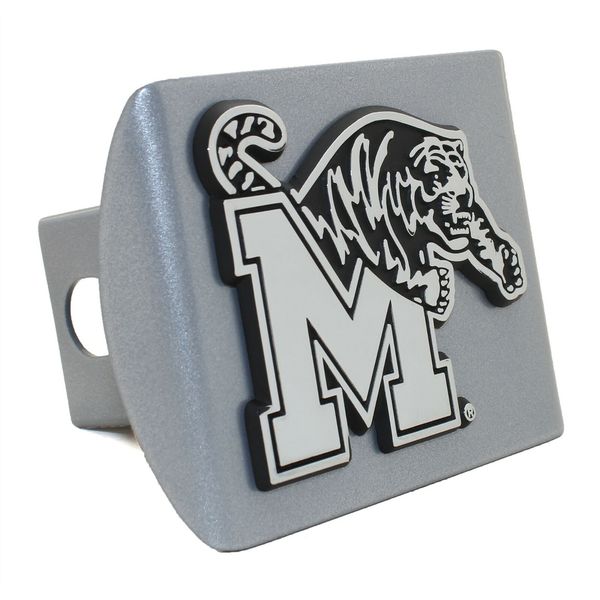 Memphis Tigers Silver Metal Hitch Cover