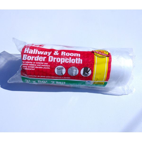 (NEW) Ace 2-Mil Hallway Drop Cloth, 3 x 60-Ft