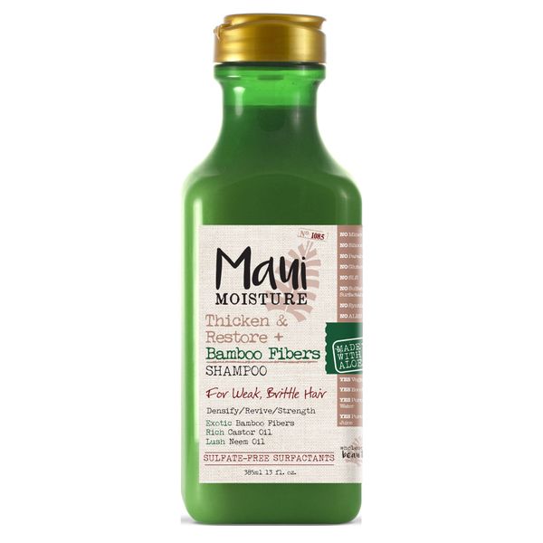 Maui Moisture Shampoo Bamboo Fibers 13 Ounce (Thicken/Restore) (385ml) (3 Pack)