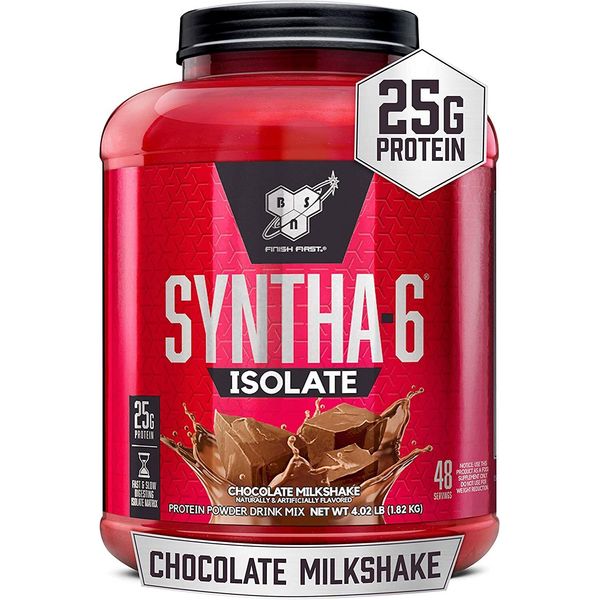 BSN, Syntha-6 Isolate, 25g Protein Powder, Chocolate Milkshake, 4.02 lbs