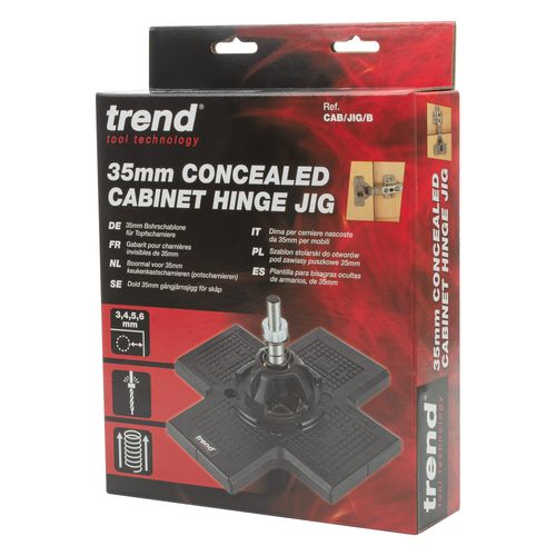 Trend 35mm Concealed Cabinet Hinge Jig, Quick & Easy Installation of Concealed Cabinet Hinges, CAB/JIG/B