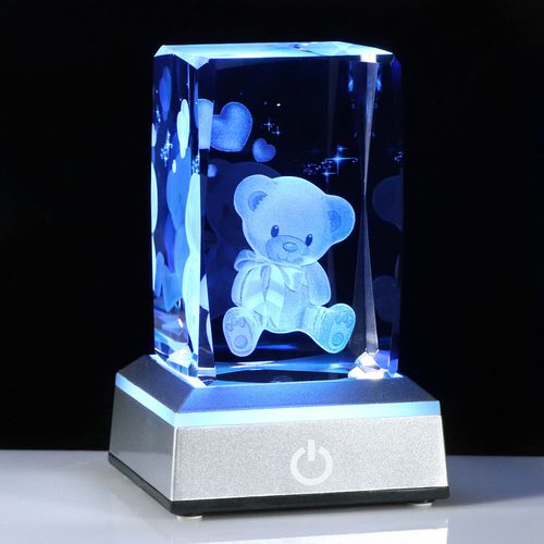 Kertari K9 Crystal Winnie-the-Pooh, LED Light Base, USB Charging, Genuine, Gifts, Birthdays, Wedding Anniversaries, Popular for Women, Mother, Wife, Girlfriend