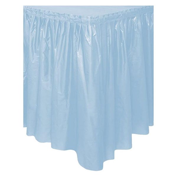 Unique Party Plastic Table Skirt (One Size) (Baby Blue)