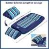 Aqua Premium Convertible Pool Float  Lounge – Extra Large – Heavy Duty, Inflatable Pool Floats for Adults with Cupholder – Navy/Green/White Stripe
