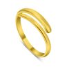 Gold Dipped Sterling Silver Plain Adjustable 2mm Band Midi Toe Ring