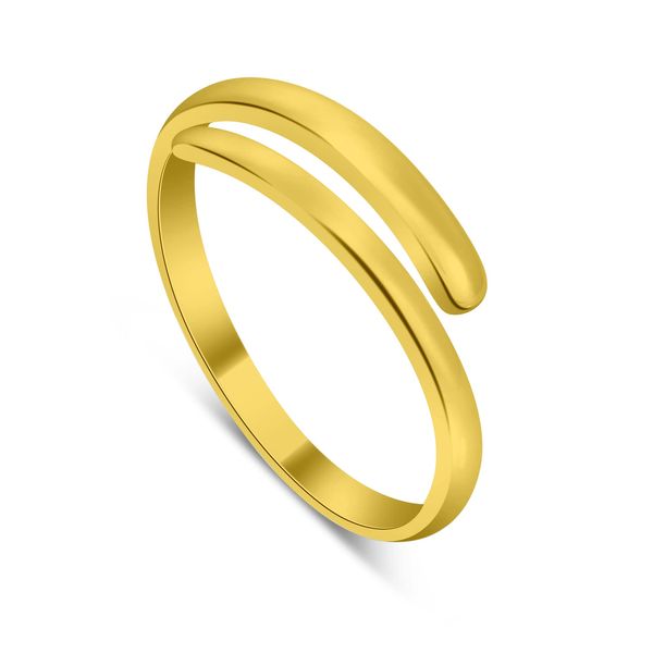 Gold Dipped Sterling Silver Plain Adjustable 2mm Band Midi Toe Ring