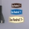 Fancy Use Handrail Sign (Brushed Silver) - Medium