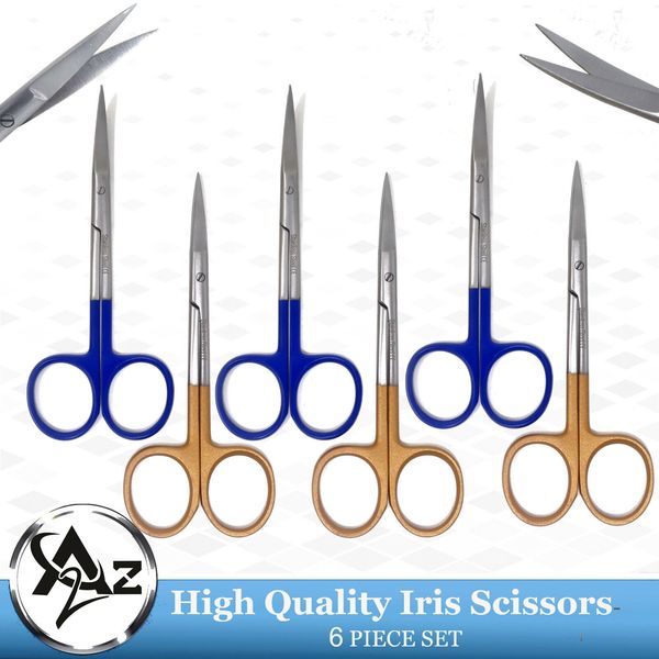 Color Coded O.R Grade IRIS Scissors Straight & Curved Surgical Dental Instrument