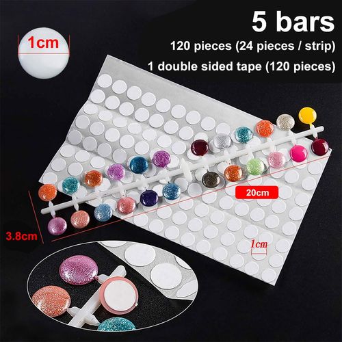 Display a Colori per Unghie, Display Unghie Finte, 120 Pezzi Unghie Finte per Espositore, Campioni per Unghie, Nail Art Display Grafico, Suggerimenti per Display per Nail Art, con Adesivo Autoadesivo