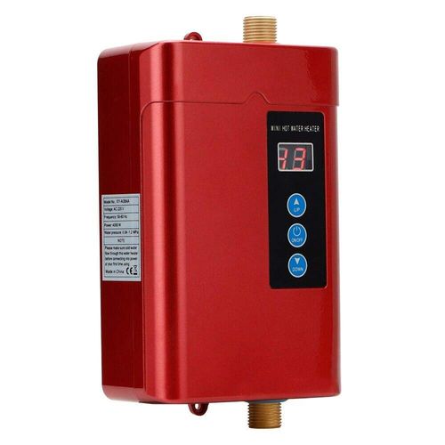 Tankless Water Heater Electric 3KW, Hot Water Heater Digital Temperature Display for Residential Whole House Shower (BLACK)