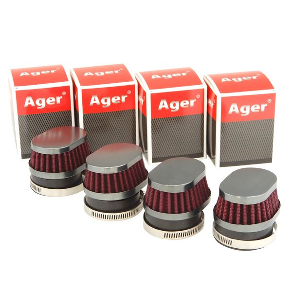 Ager Oval Power Filter Short Gun Meta x Red 50mm 4pcs