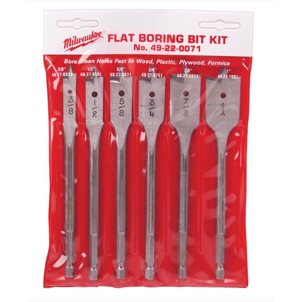 Milwaukee Electric Tool 49-22-0071 6" Spade Bit Kit, 6 Piece