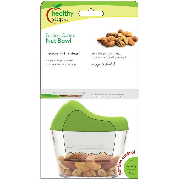 Jokari Healthy Steps Portion Control Nut Bowl - Measuring Container & Scoop