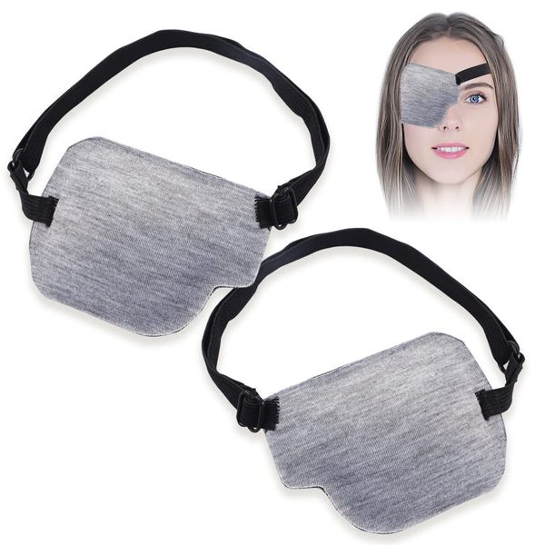 Rimikuru One Eyepatch, Right Eye, Left Eye, 2-Piece Set, 3D Eye Patch, Eye Mask, 3D, Light Blocking, Eye Patch (Gray)
