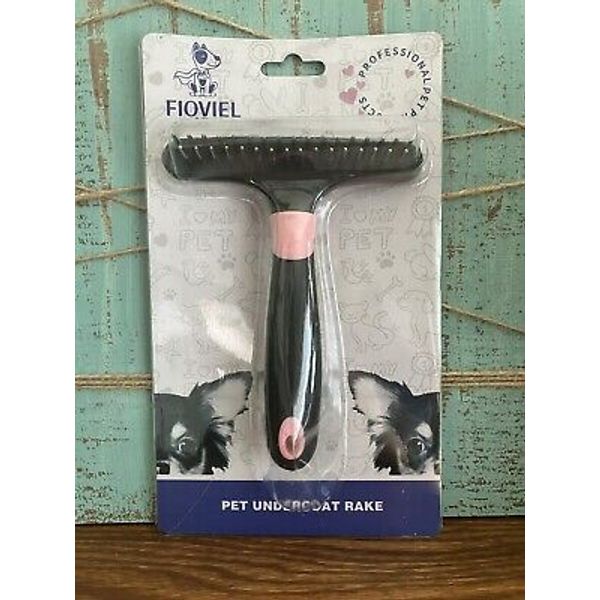 New Fioviel Professional Pet Grooming Tool Undercoat Rake for Dogs & Cats