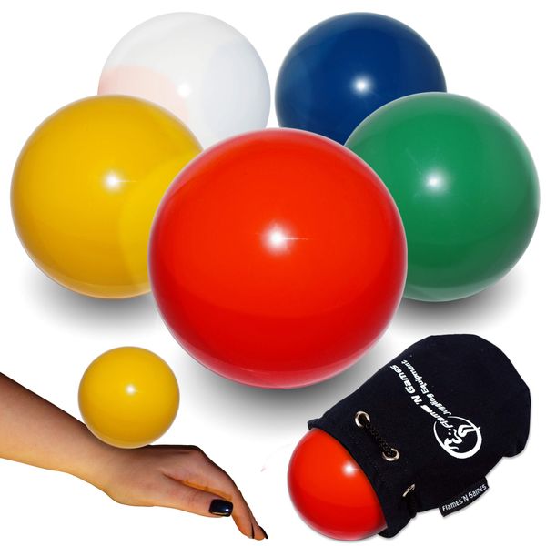 Flames N Games Juggle Dream Practice Contact Ball + Suede Bag - Pro Contact Balls for all Abilities. Available in 3 sizes and 5 colours!! (Red, 80mm)