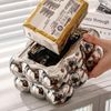 Unlnsiy Ceramic Tissue Container Modern Marshmallow Shape Tissue Case Smooth Paper Extraction for Bedroom (Silver)
