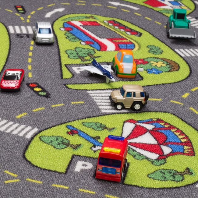 Kids Carpet Playmat Rug City Life Great for Playing with Cars and Toys -  Play Learn and Have Fun Safely - Kids Baby Children Educational Road  Traffic