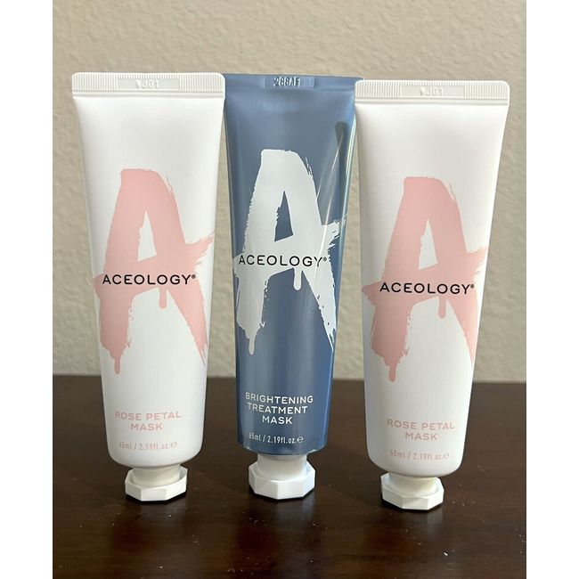 3 NEW Aceology Masks: 1 Aceology Brightening Treatment Mask & 2 Rose Petal Masks