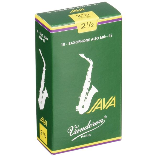 Vandoren SR2625 Java Alto Saxophone Reeds (Strength 2.5) (Pack of 10), WOOD