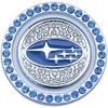 (MHNETY) Suitable for Subaru Engine Start Button Rhinestone Swarovski Engine Button Cover Button Switch Decorative Cover. Two-piece Suit (Blue)