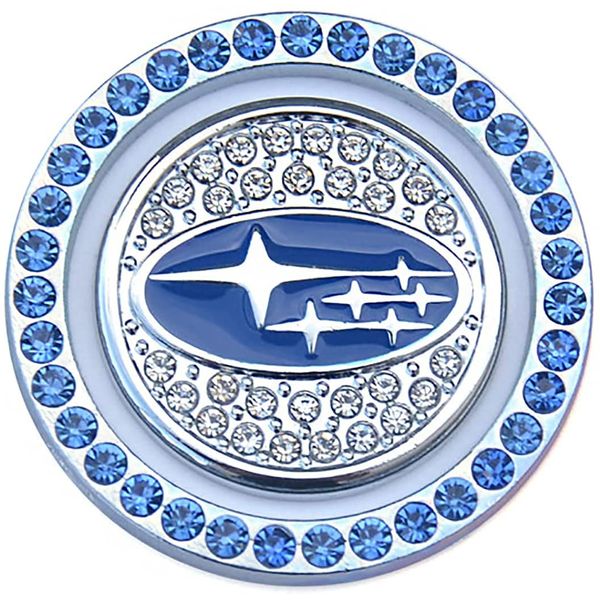 (MHNETY) Suitable for Subaru Engine Start Button Rhinestone Swarovski Engine Button Cover Button Switch Decorative Cover. Two-piece Suit (Blue)