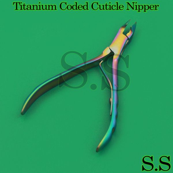 Professional Titanium Coded Cuticle Nipper Remover Pedicure Clipper Nail Cutter