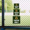 Square Plus Paper Only Wall or Door Sign | Eco-Friendly Recycling - Medium