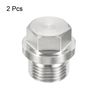 PATIKIL 2pcs Screw Hex Head Socket M18x1.5 Male Plug Waterproof Dustproof 304 Stainless Steel Solid Pipe Fitting