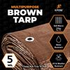 Multipurpose Protective Cover Brown Poly Tarp 8' x 12' - Durable, Water Resist
