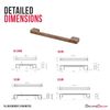 Decoranddecor Dimora D-Shape Cupboard Handles | Rectangular Kitchen Handles for Cupboards | Cabinet Pulls - 224mm, Antique Copper
