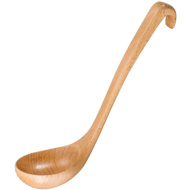 Soup Ladle Large Wooden Scoop - Wooden Spoons for Cooking Long Handle Spoon Kitchen Cooking Utensils Set - Soup Ladles for Serving Measure Ladle Spoon with Hook for Restaurant Home Kitchen Supplies