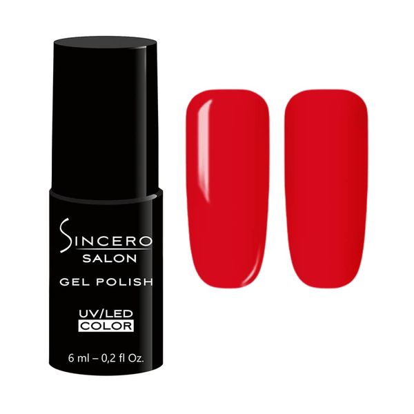 Sincero Salon - Premium Gel Nail Polish - Cherry Tomato - Gel Nail Varnish - Nail Art - Long-Lasting High Gloss Wear - Easy to Apply - Gel Nails - Rich Pigment - UV/LED - Chip Resistant